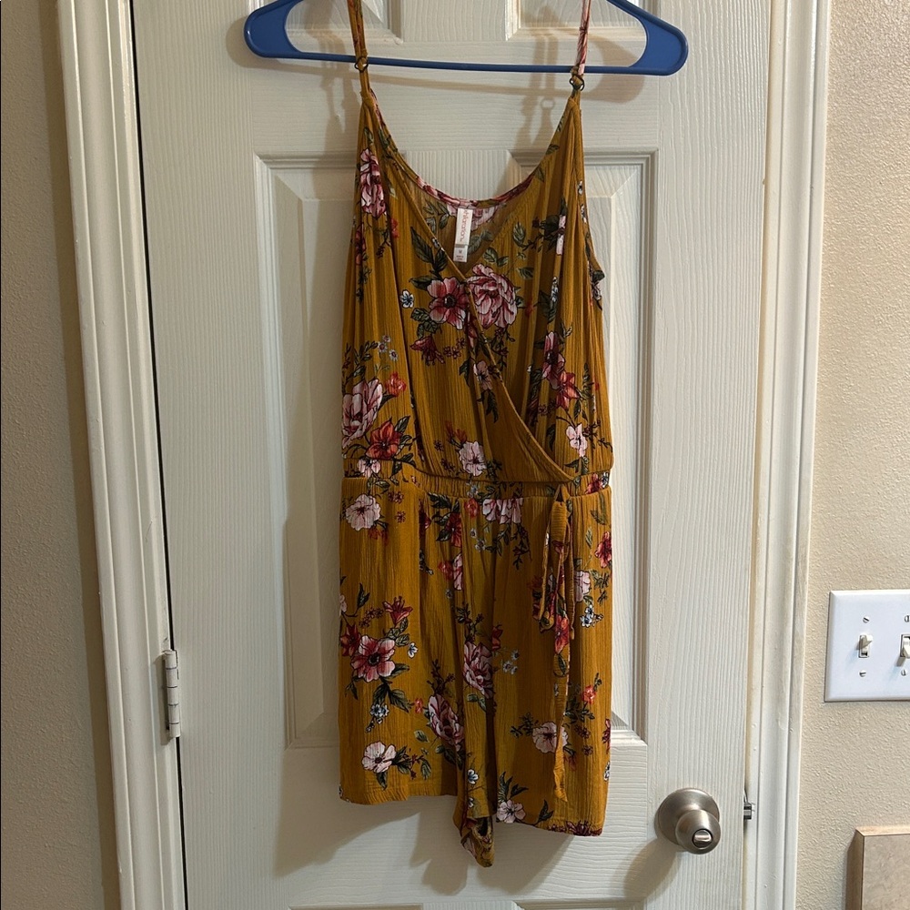 Floral Mustard Yellow Romper